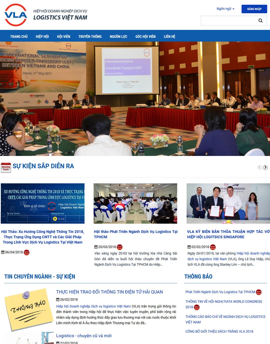 dự án thiết kế web, Hiệp hội doanh nghiệp Logistics Việt Nam - VLA
